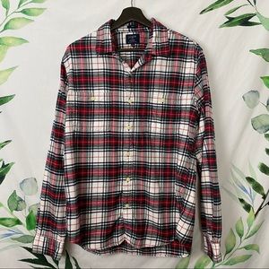 J.Crew Men’s Slim Fit Flannel Red & Green Large